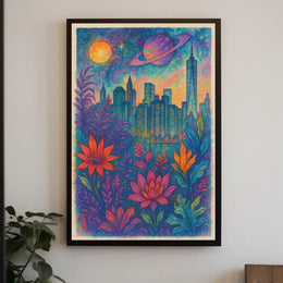 Cosmic Cityscape Poster
