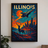 Illinois Skyline And Nature Poster