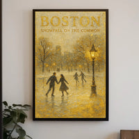 Boston Snowfall On The Common Poster