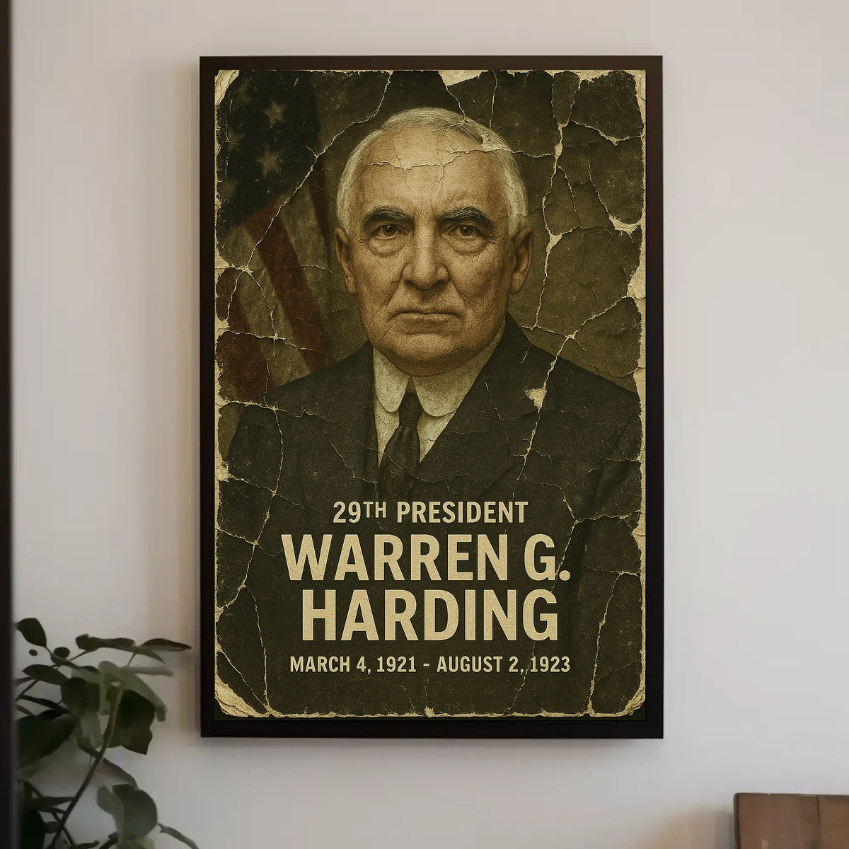 Warren G. Harding 29th President of the United States Damaged Photograph Poster