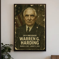 Warren G. Harding 29th President of the United States Damaged Photograph Poster