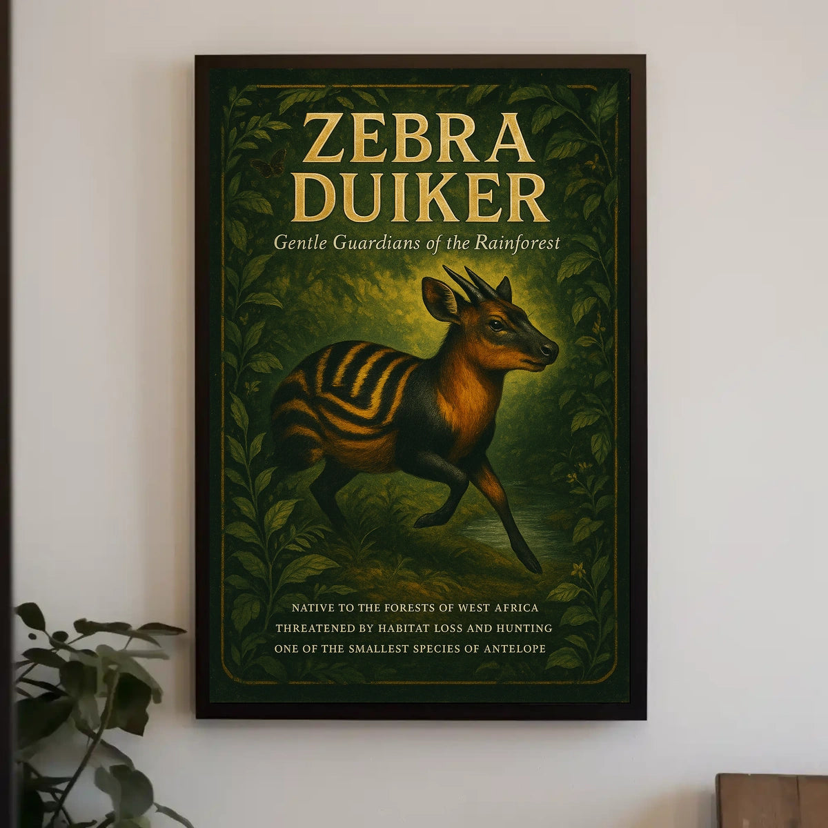 Zebra Duiker Gentle Guardians of the Rainforest Poster