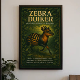 Zebra Duiker Gentle Guardians of the Rainforest Poster