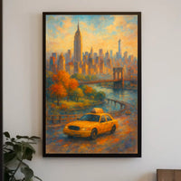 New York City Autumn Impressionism Poster Abstract Wall Art