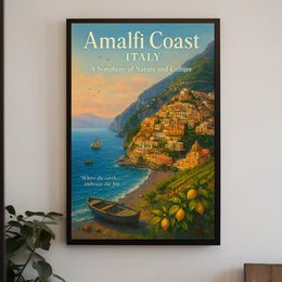 Amalfi Coast Tranquility: Classic Travel Poster Art