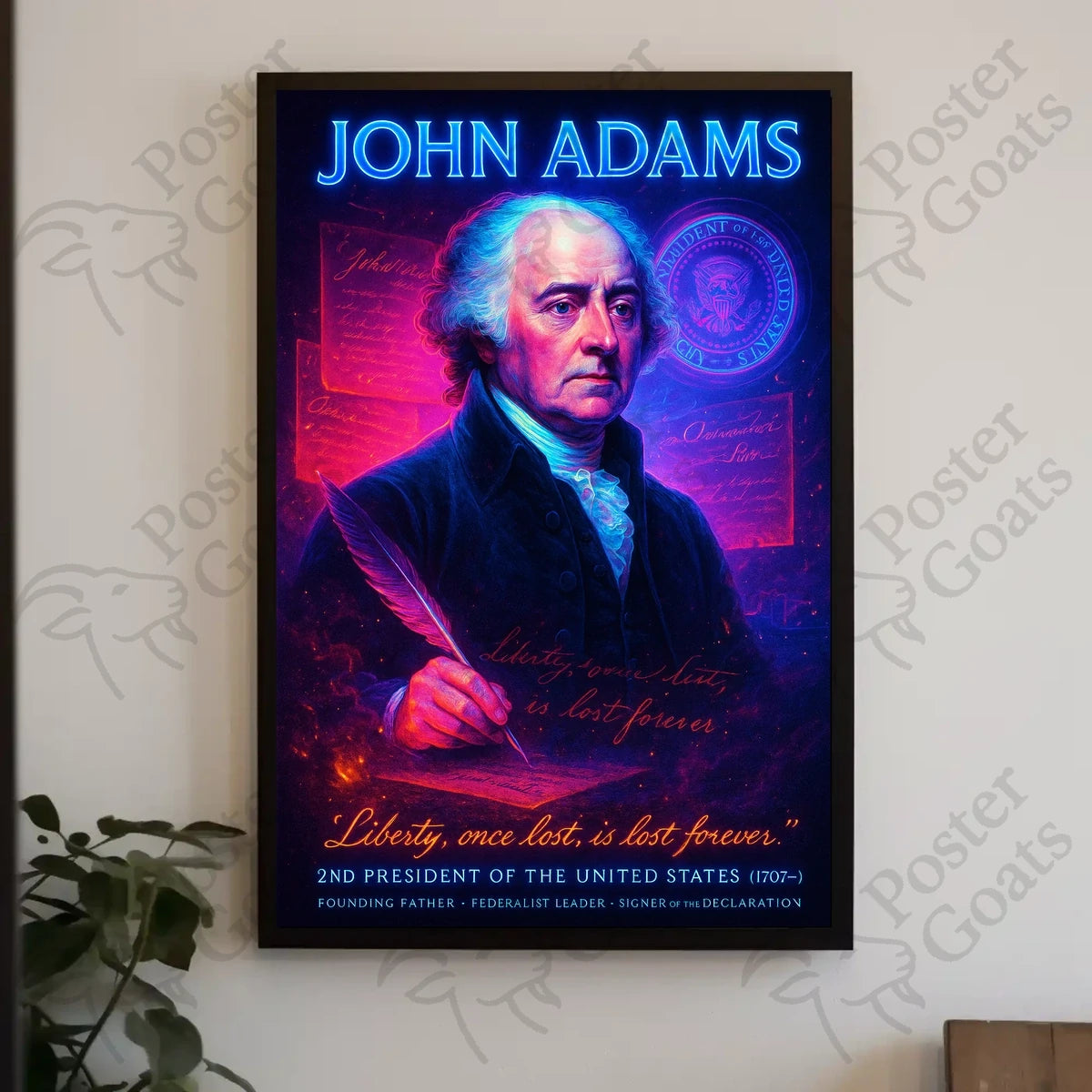 John Adams Portrait in Historical or Presidential Poster