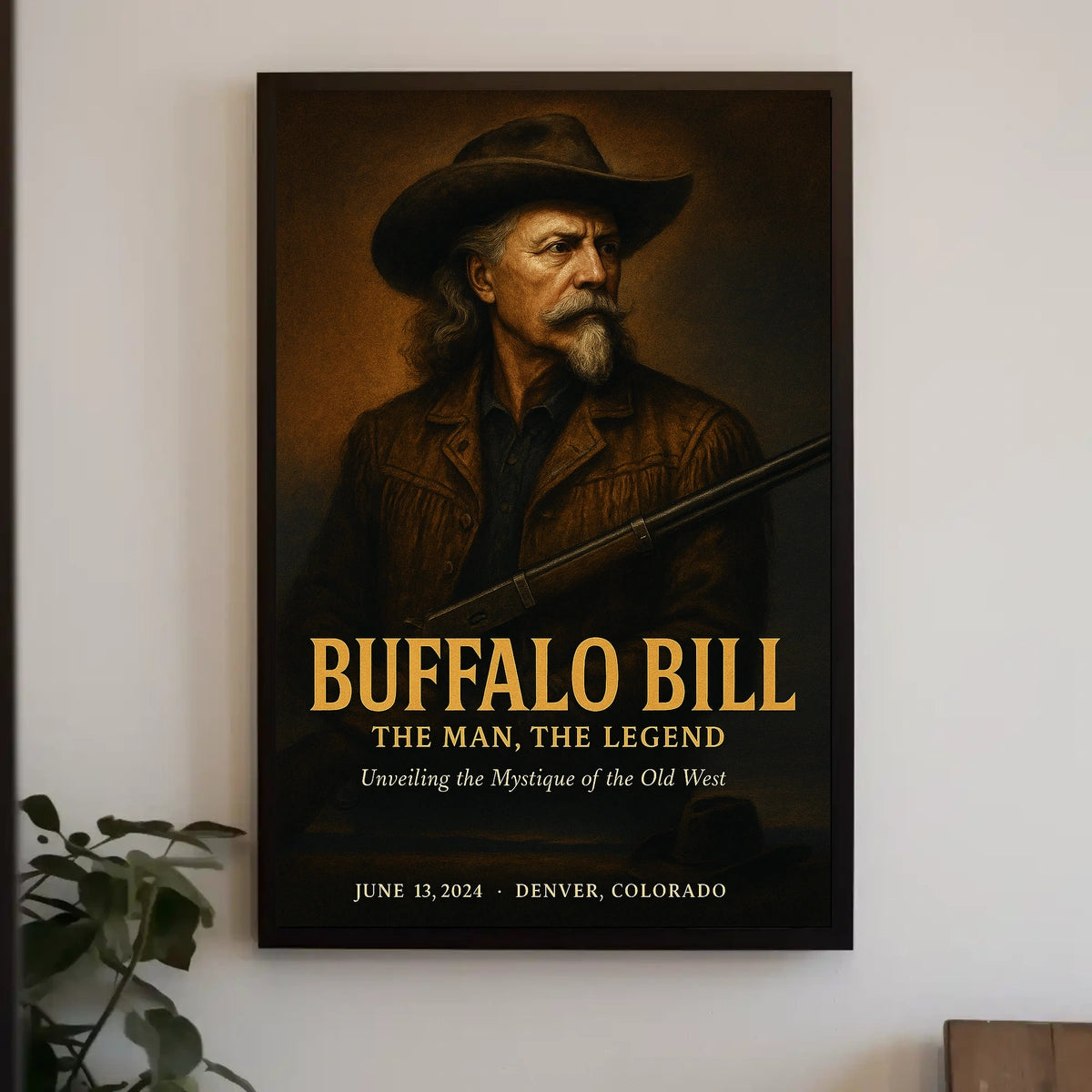 Buffalo Bill Vintage Art Poster: Cultural or Heritage Poster