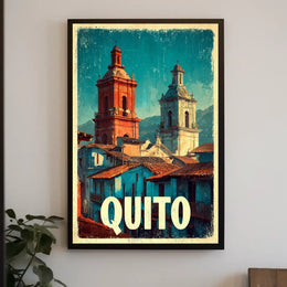 Quito Vintage Cityscape Poster