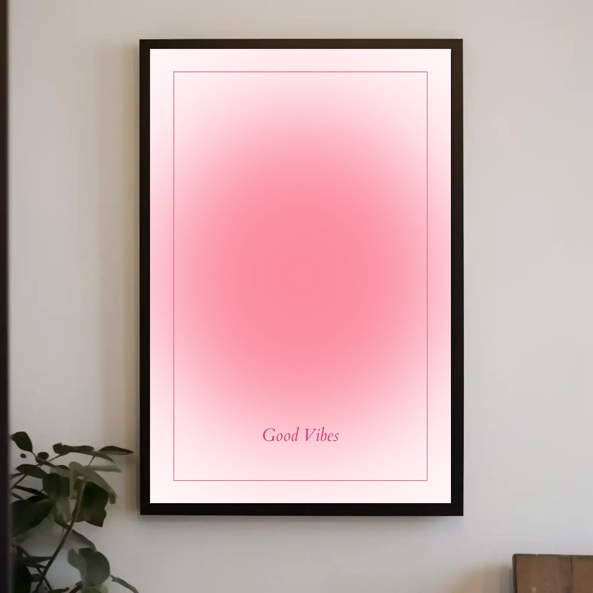 Good Vibes Soft Pink Minimalism Motivational or Quote Poster PosterGoat