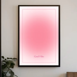 Good Vibes Soft Pink Minimalism Motivational or Quote Poster PosterGoat