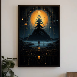 Mystical Cosmic Landscape Surrealism Art Poster