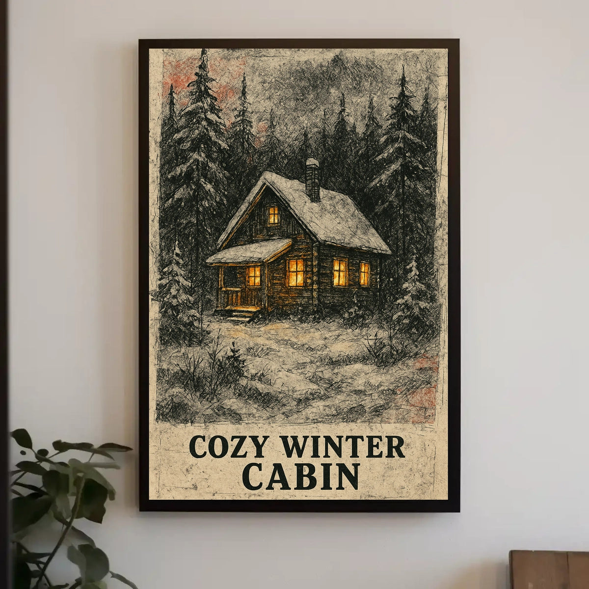 Cozy Winter Cabin Poster