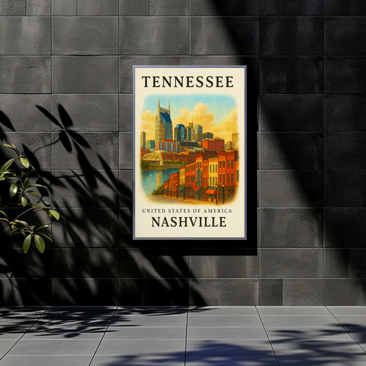 Tennessee, Nashville Signature Series Vintage Travel Poster
