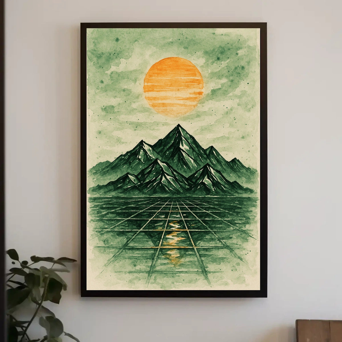 Surreal Abstract Landscape with Futuristic Touches Artistic Poster