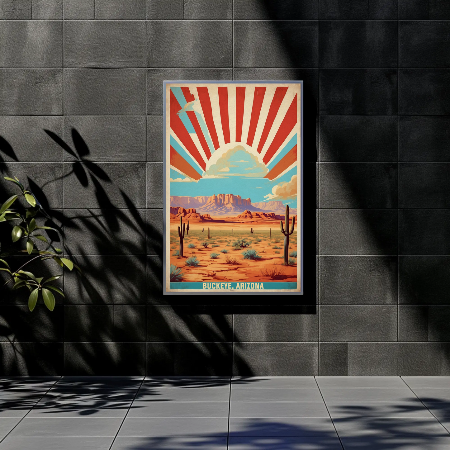 Buckeye Arizona American Scene Art Vintage Travel Poster