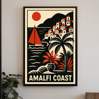 Amalfi Coast Travel Poster 18x24 Coastal Wall Art Decor