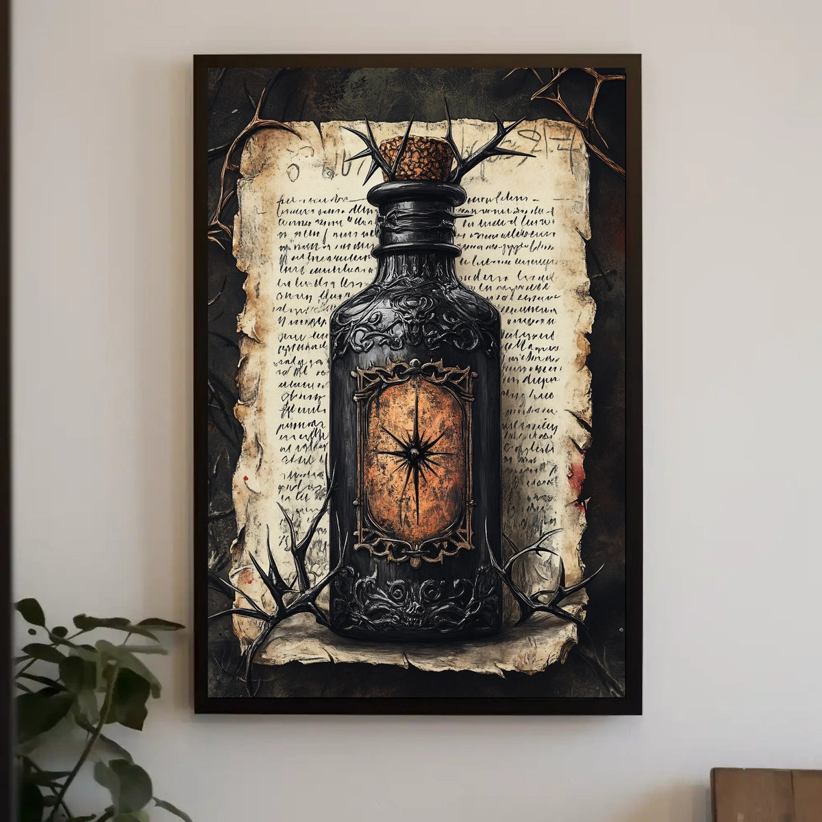 Ornate Vintage Bottle Victorian Gothic Period Heritage Poster