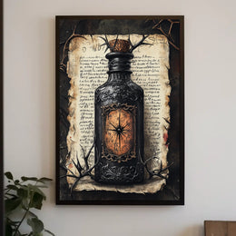 Ornate Vintage Bottle Victorian Gothic Period Heritage Poster