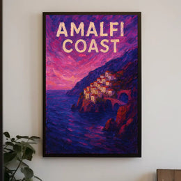 Amalfi Coast Poster for Coastal Home Decor Wall Art
