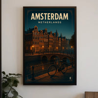 Serene Amsterdam Evening Travel Poster PosterGoat