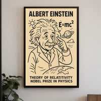 Albert Einstein Relativity Educational Curious Minds Poster
