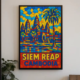 Siem Reap Vibrant Mosaic Poster