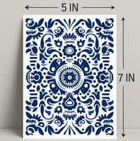 Ornate Blue Pattern Design Poster