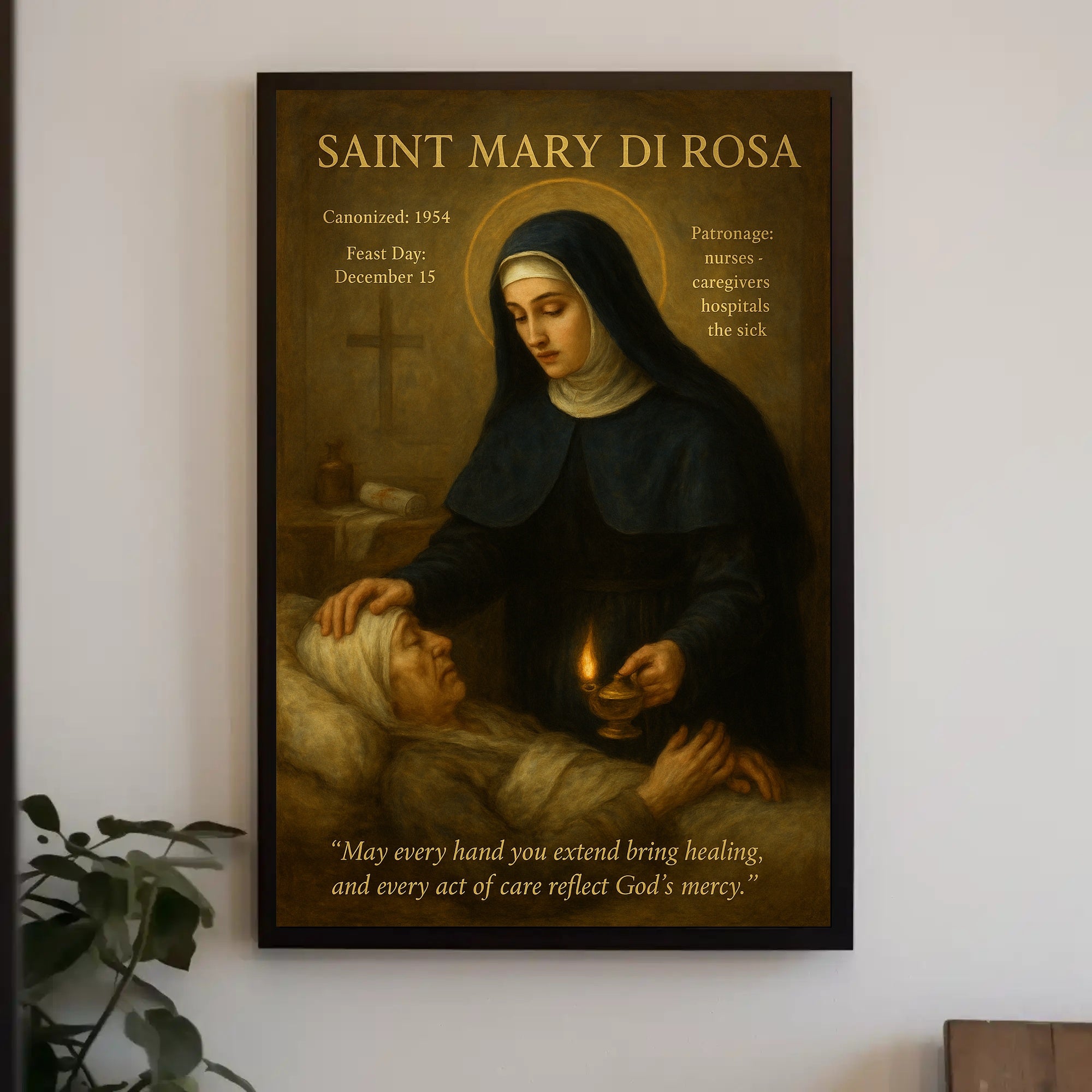 Saint Mary Di Rosa Inspirational Vintage Motivational or Quote Poster