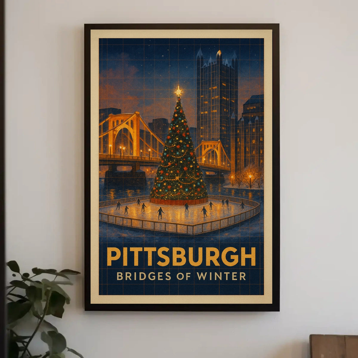 Pittsburgh Bridges Of Winter Poster