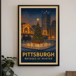 Pittsburgh Bridges Of Winter Poster