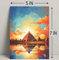Sunset Over The Pyramids Poster