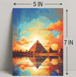 Sunset Over The Pyramids Poster