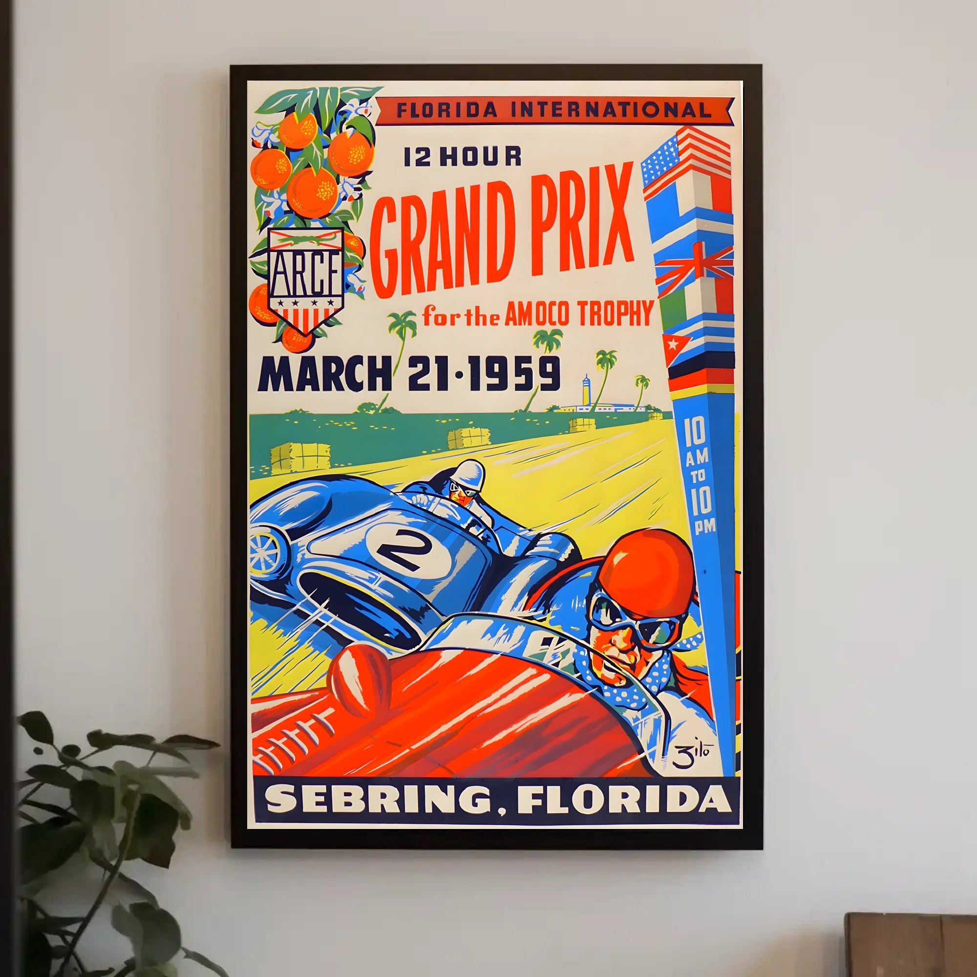 1959 Florida Grand Prix Vintage Travel Poster Art Print