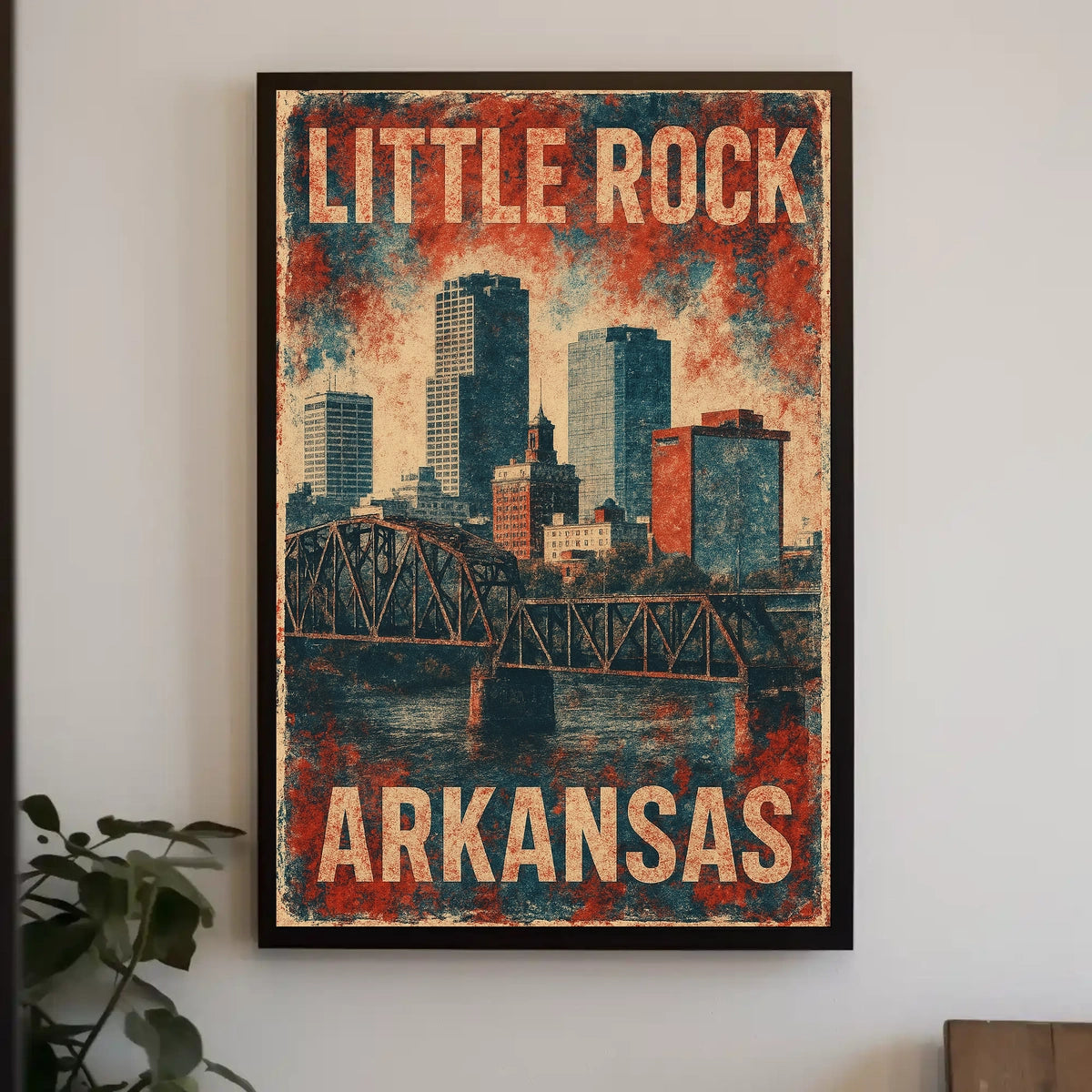 Little Rock Vintage Skyline Retro Nostalgia Poster