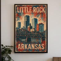 Little Rock Vintage Skyline Retro Nostalgia Poster