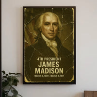 James Madison 4th President of the United States Damaged Photograph Poster