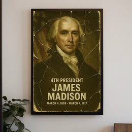 James Madison 4th President of the United States Damaged Photograph Poster