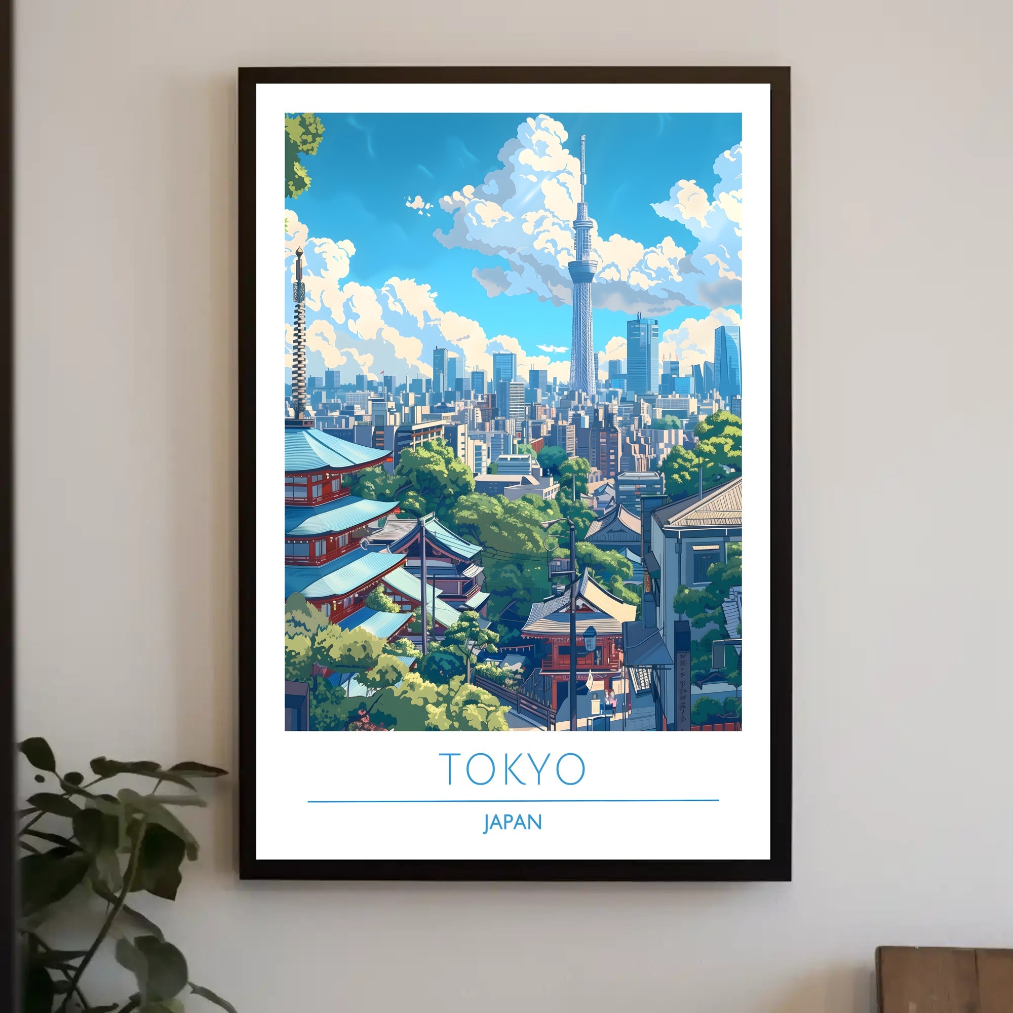 Tokyo's Dynamic Skyline in Vibrant Urban Cityscape Poster