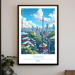 Tokyo's Dynamic Skyline in Vibrant Urban Cityscape Poster