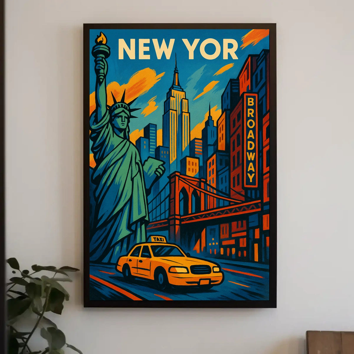 New York City Vibes Poster Scenic Cityscape Wall Art Print