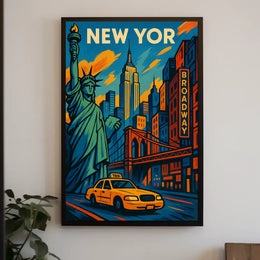 New York City Vibes Poster Scenic Cityscape Wall Art Print