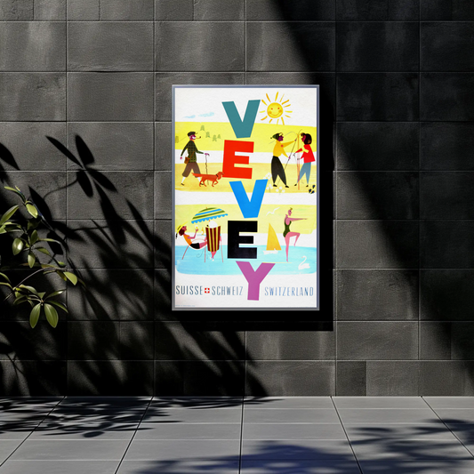 Vevey Vintage Poster Switzerland Activities