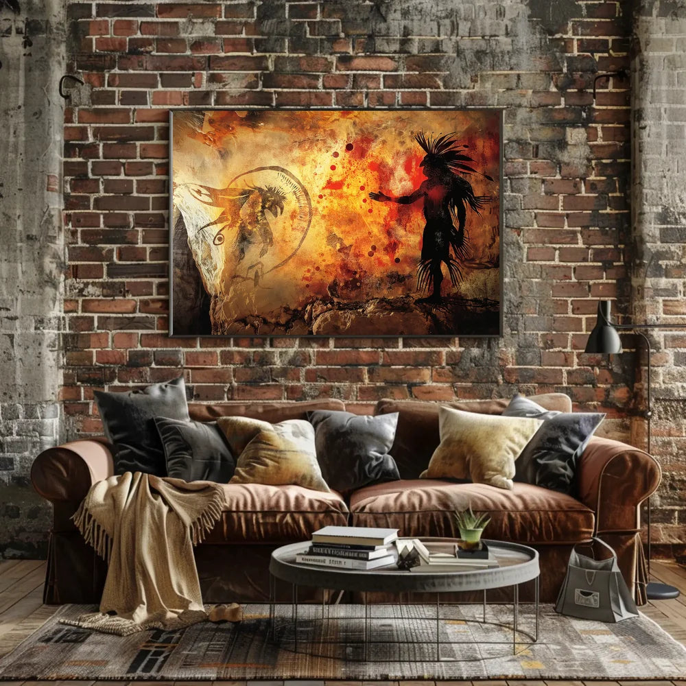 Prehistoric Cave Art Poster: Indigenous Heritage Design