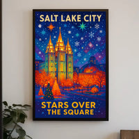 Stars Over the Square Salt Lake City Poster