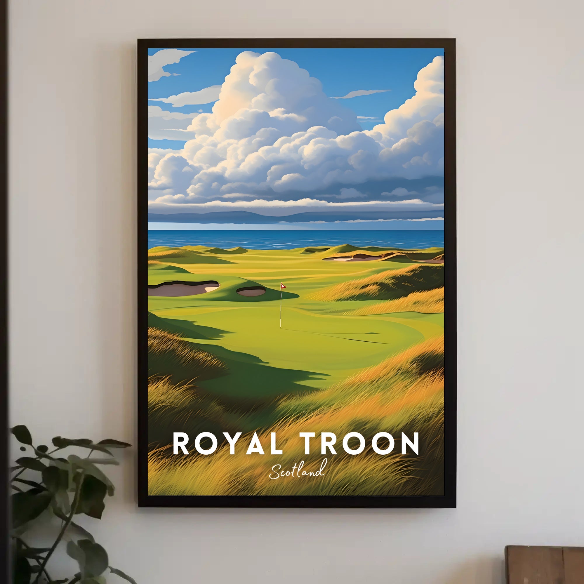 Scottish Coastal Golf Course Scene Sports Poster