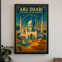 Abu Dhabi Elegance: Modern Meets Vintage Cultural or Heritage Poster