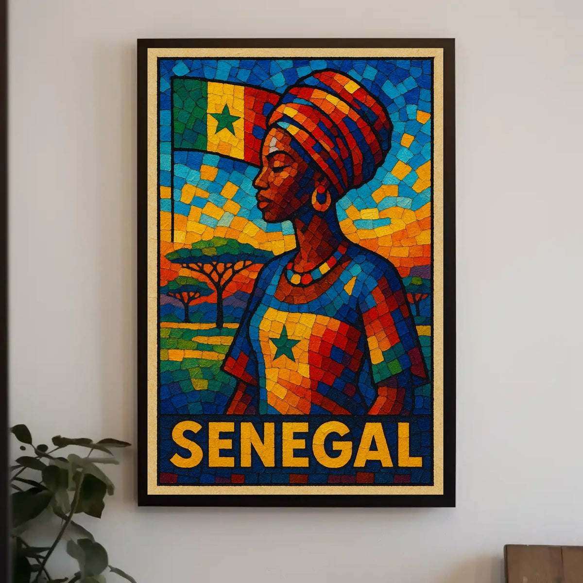 Senegal Mosaic Art Poster
