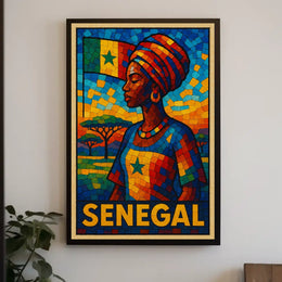 Senegal Mosaic Art Poster
