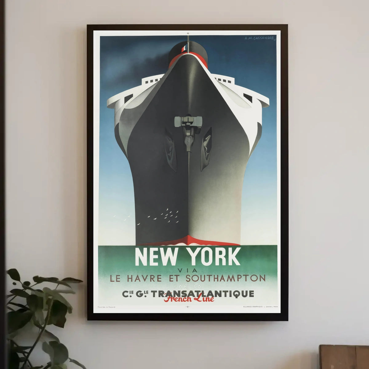 Transatlantic Ocean Liner Poster Vintage Travel Wall Art