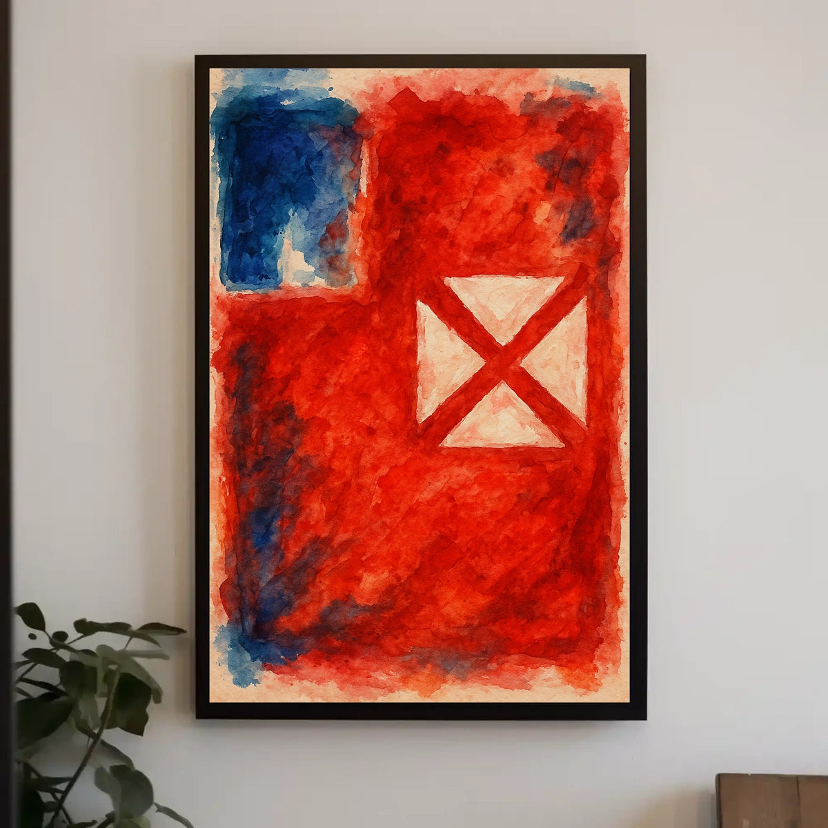 Abstract Red And Blue Composition Poster